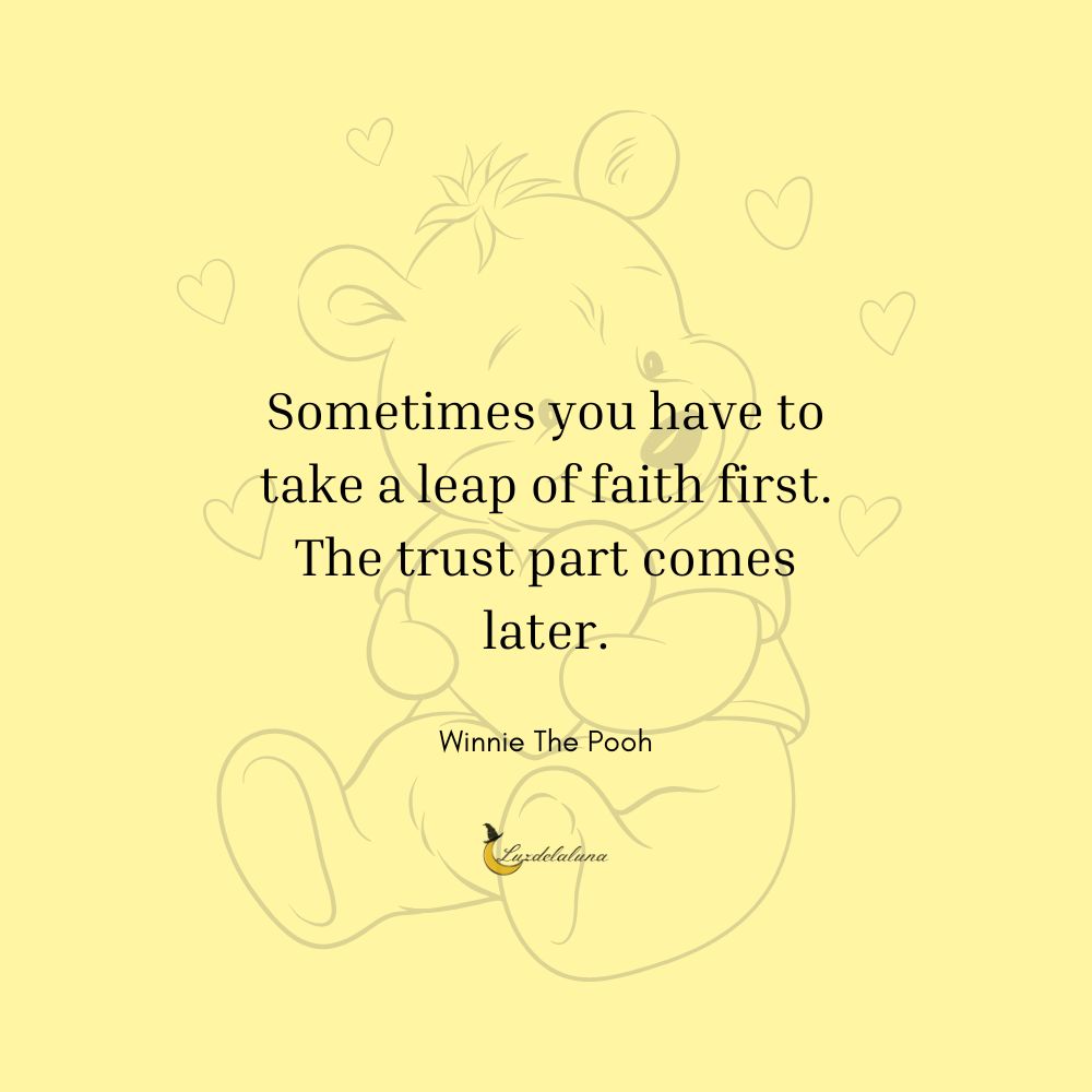 Sometimes you have to take a leap of faith first. The trust part comes later.