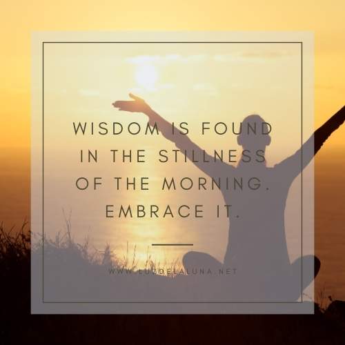 Wisdom is found in the stillness of the morning. Embrace it